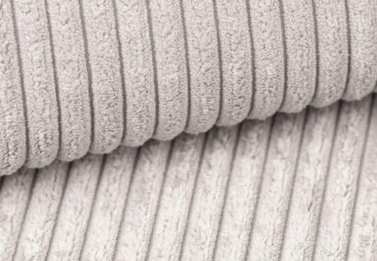 Cream Corduroy Corner Sofa Bed with Storage | L Shape Sleeper with Headrests