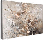 Almond Blossom Canvas Wall Art 60x40cm Framed Beige