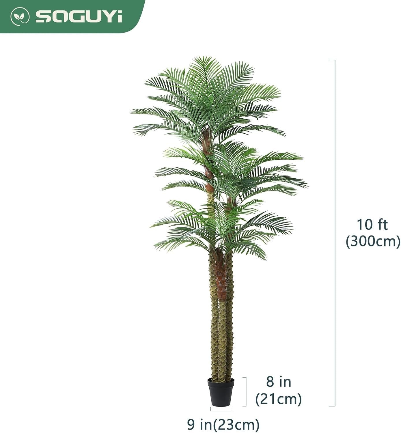 300cm Outdoor Artificial Palm Tree UV Resistant Tall Tropical Patio Garden Decor
