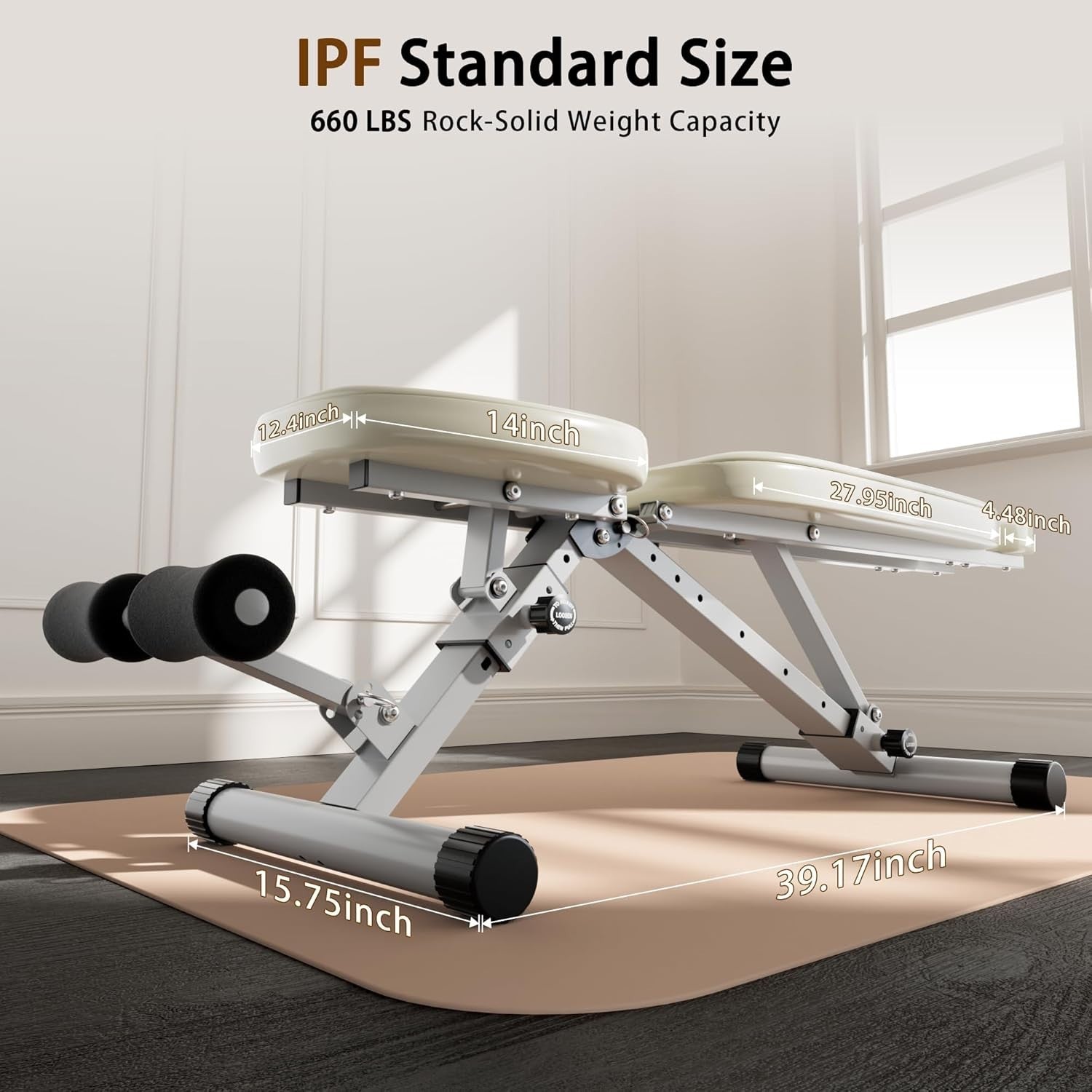 Fast-Fold Adjustable Workout Bench 660lb Incline Decline Full Body