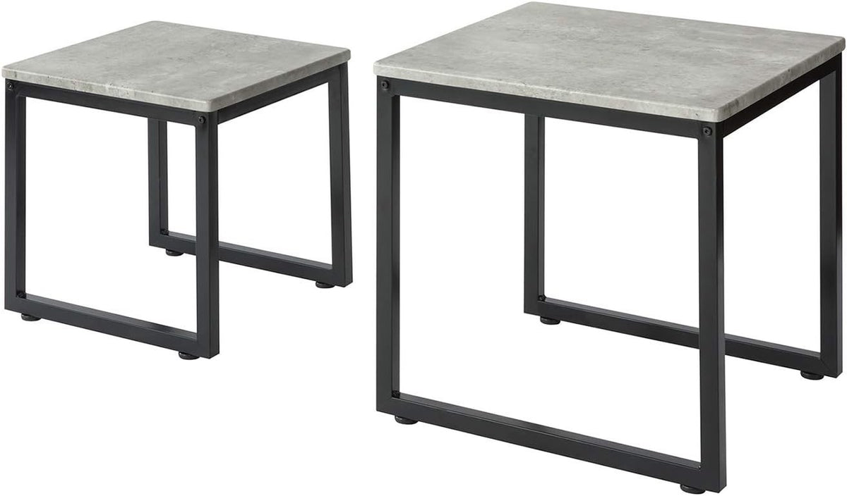 2X Nesting Coffee Table Set Grey/Black End Side Tables Modern Living Room Furnit