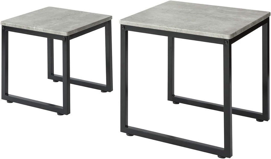 2X Nesting Coffee Table Set Grey/Black End Side Tables Modern Living Room Furnit