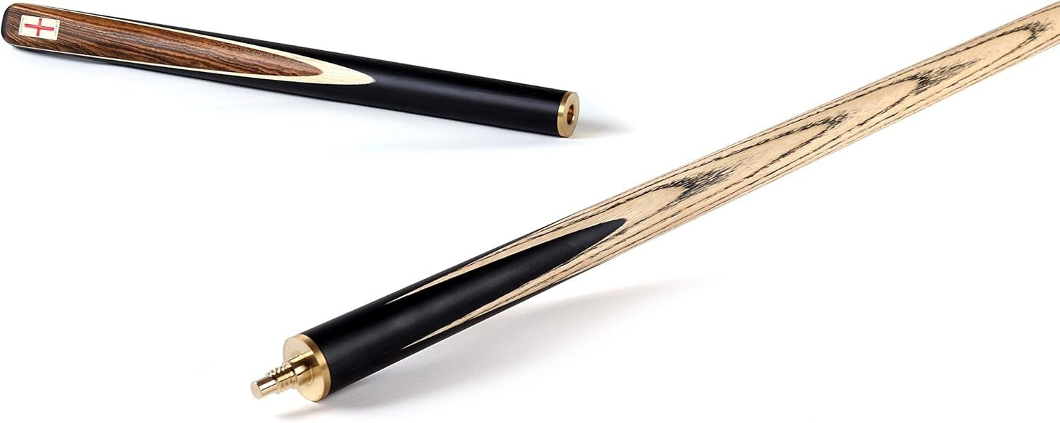 57" 3/4 Cut Snooker Cue Hand Spliced Ebony 9.5mm Tip Hard Case Set