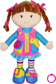 15.5” Montessori Dressing Plush Doll Toddler Learning Buckles Toy