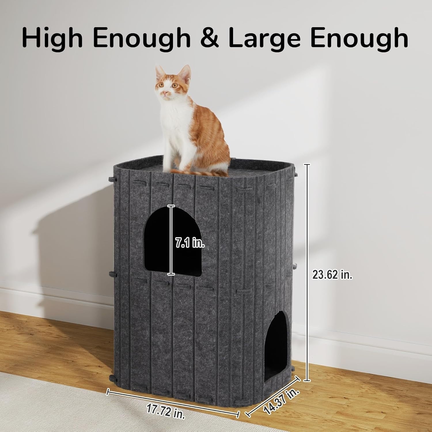 2 Storey Felt Cat House Large Cat Cave Condo Indoor Multi Cat Bed