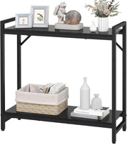 Narrow Console Table 2-Tier Entryway Shelf, Industrial Black, 29.5” W