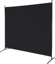 Black 1 Panel Freestanding Room Divider – 6FT Folding Privacy Screen for Home