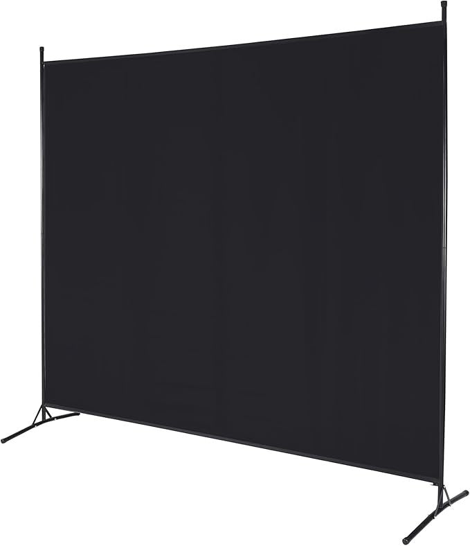 Black 1 Panel Freestanding Room Divider – 6FT Folding Privacy Screen for Home