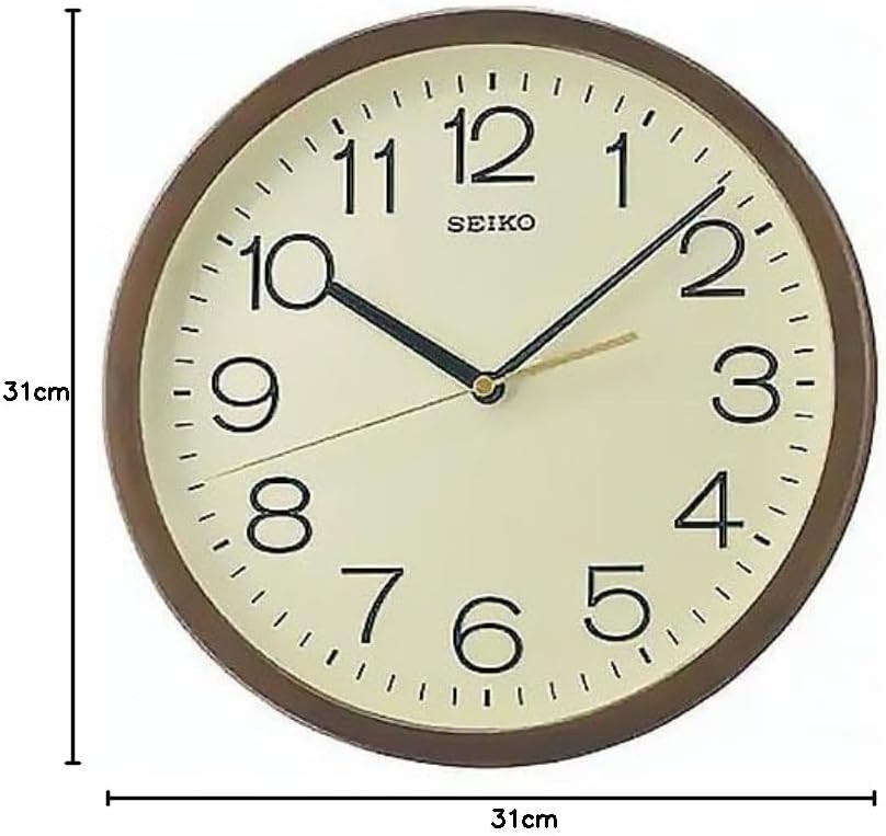 Classic Silent Wall Clock Cream Finish - Accurate Analog Timepiece, 31x31cm