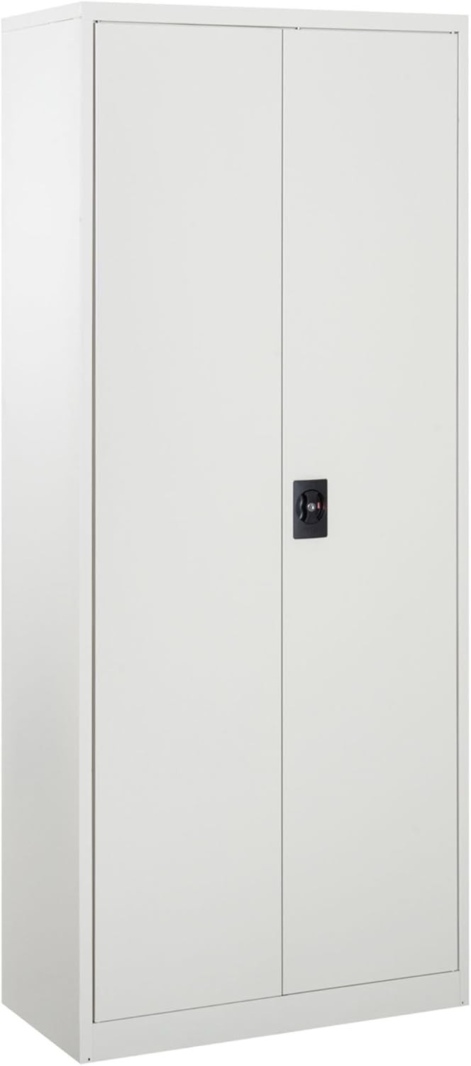 Tall Steel Lockable Filing Cabinet 2 Door Adjustable Shelf Storage 175cm