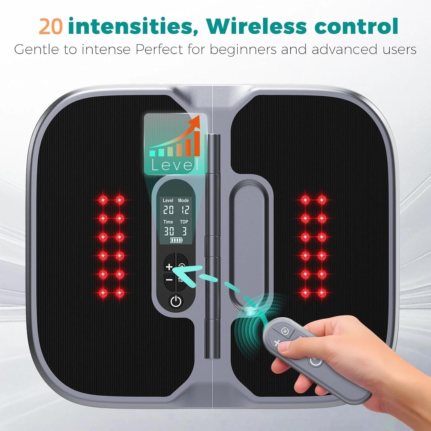 Wilwish Foot Massager EMS TENS Red Light Circulation Pain Relief Muscle Therapy