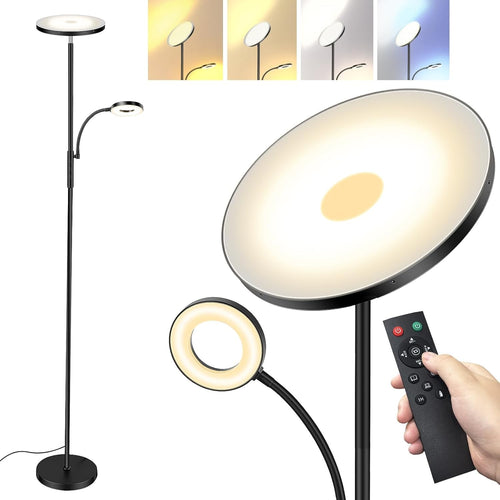 LED Uplighter Floor Lamp 42W Dimmable Remote Touch Reading Light Modern