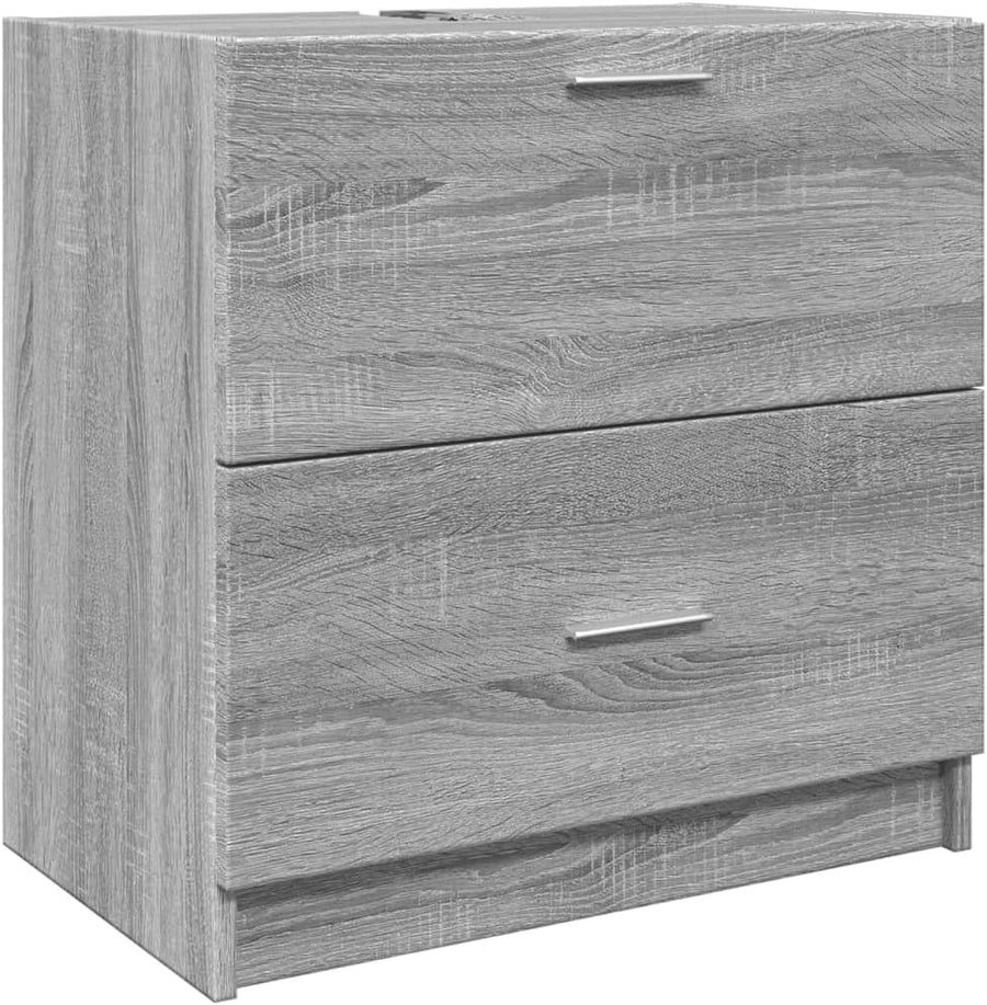 Grey Sonoma Bathroom Sink Cabinet 59x37x59cm Modern Under Sink Vanity Storage