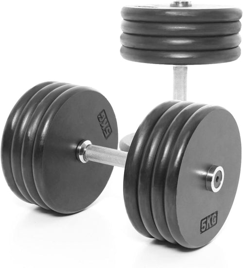 Adjustable Pro Style Dumbbells Pair 40KG Cast Iron Home Gym Weights
