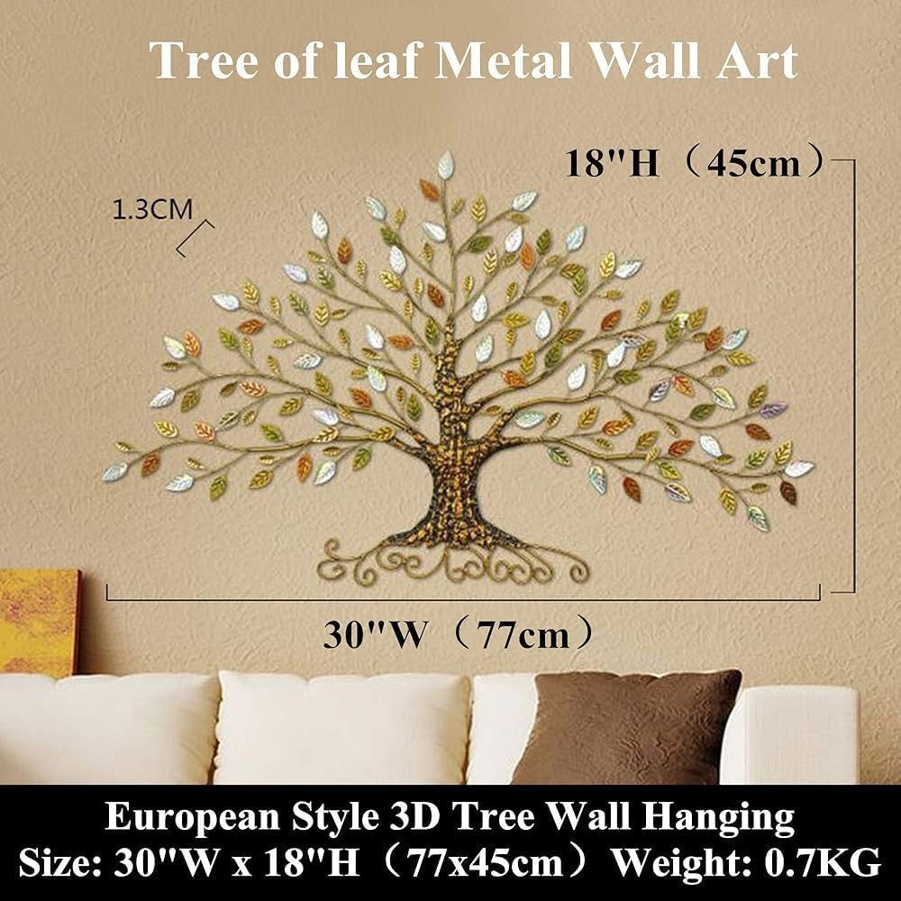3D Tree of Life Metal Wall Art Luxury Fortune Tree Wall Decor