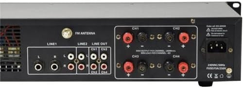 Dual Zone Stereo Amplifier 4x200W Bluetooth USB SD FM Media Player