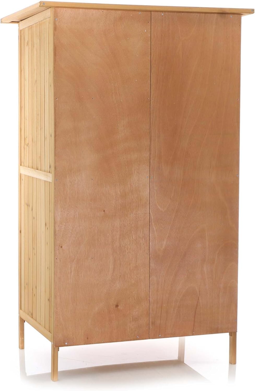 Wooden Outdoor Utility Shed 92x57x154cm Tool Storage Cabinet Natural