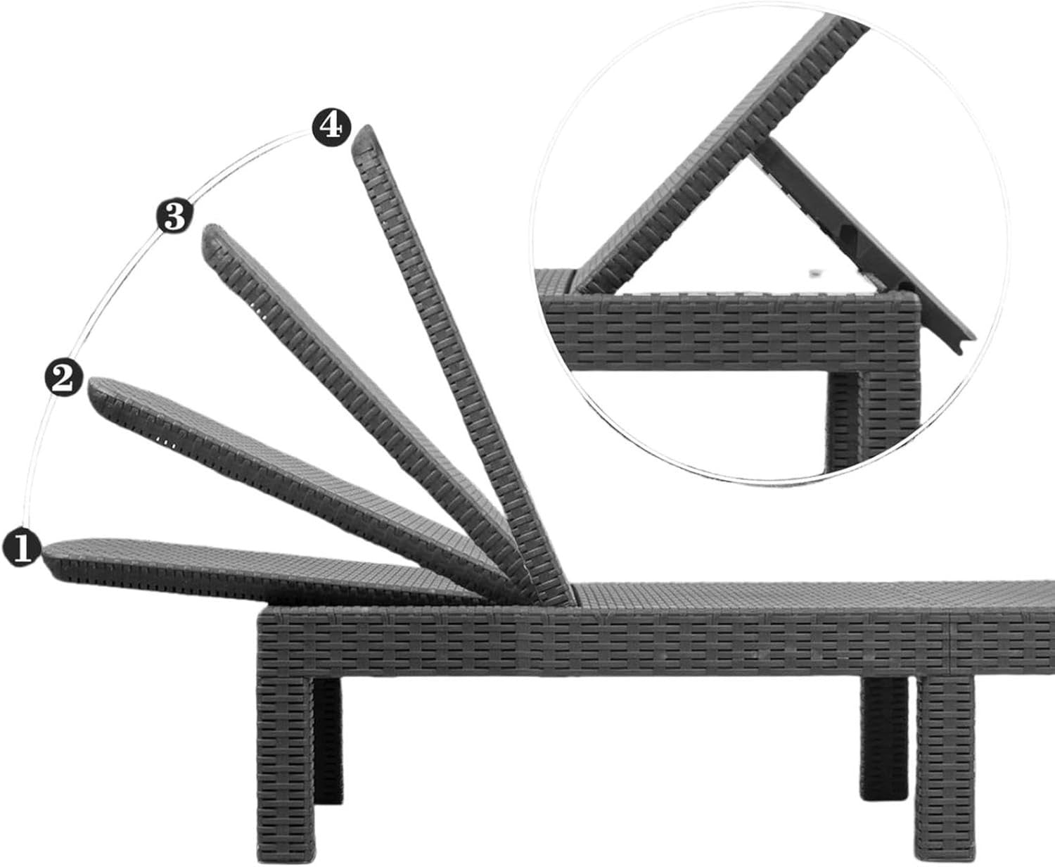Adjustable Outdoor Garden Sun Lounger with Cushion, Weatherproof & Foldable