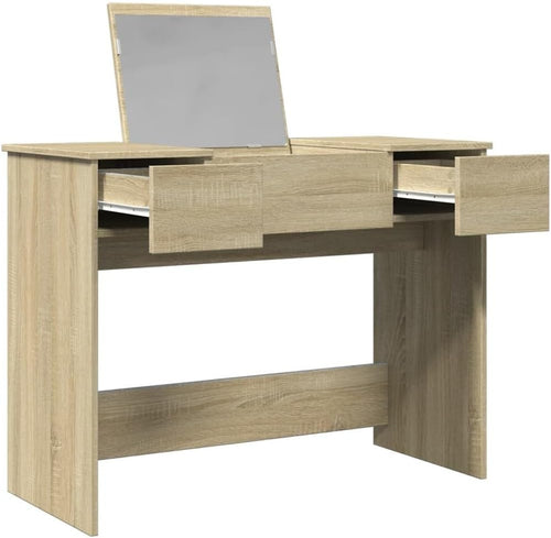 Vanity Dressing Table Sonoma Oak Mirror Storage Bedroom Beauty Station