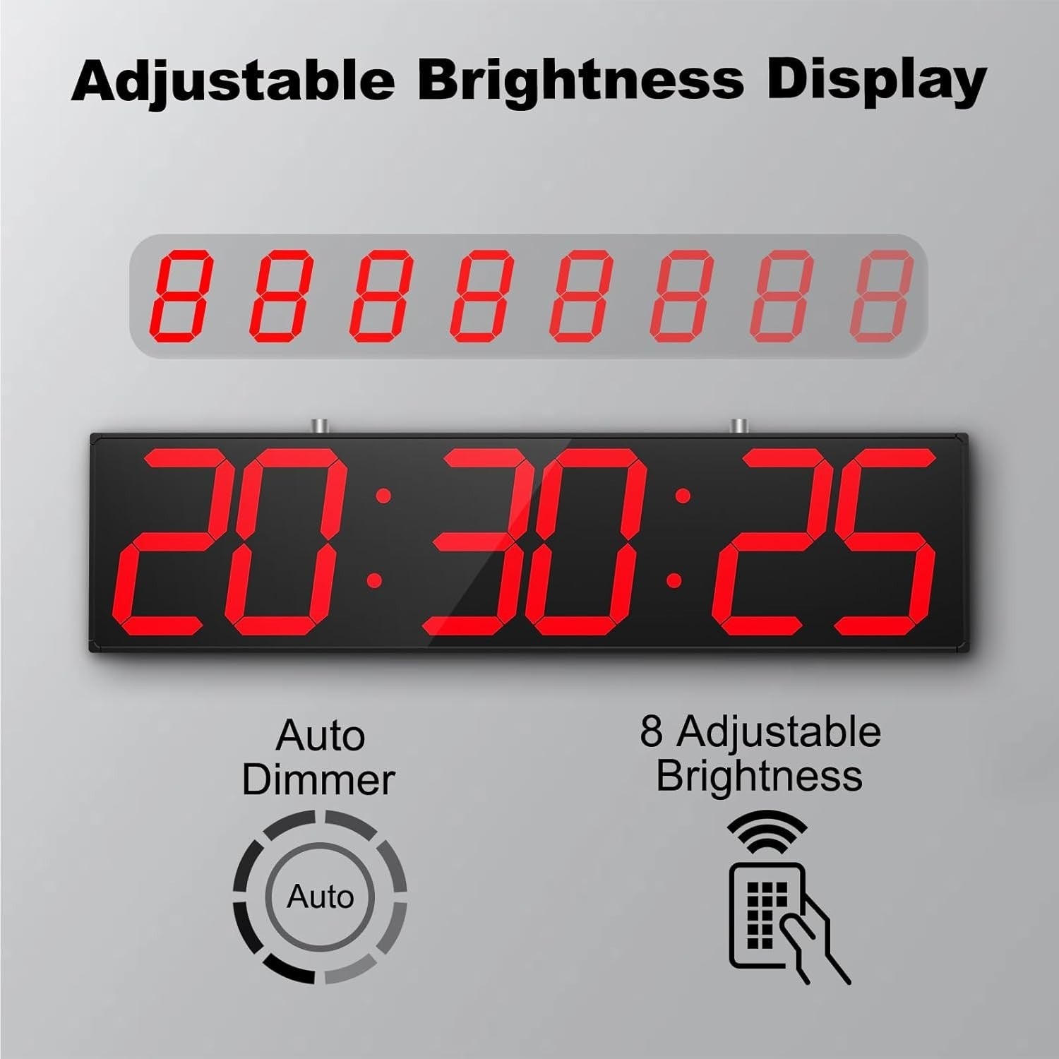 Large LED Wall Clock Double Sided Digital Timer Temp Date Display 28"