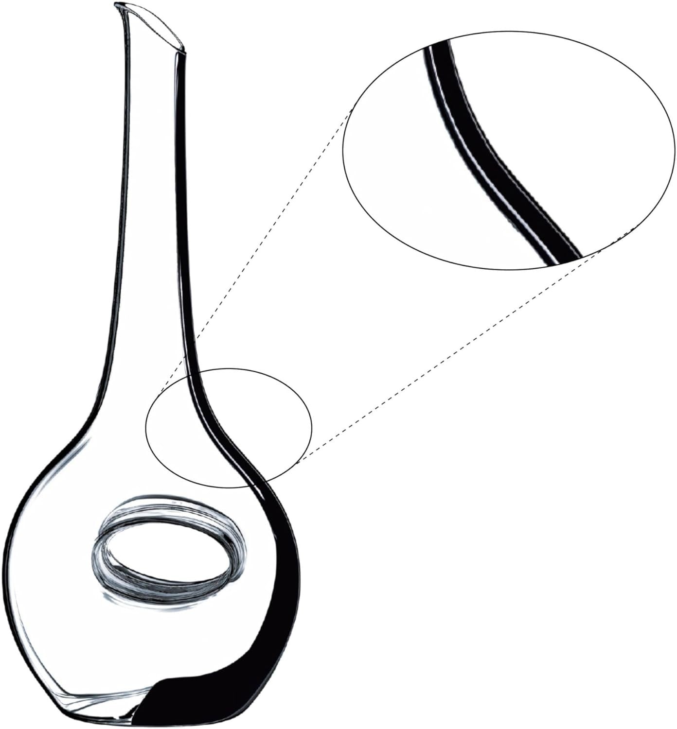 1.21L Crystal Wine Decanter Hand-Blown Glass Modern Design Luxury Gift