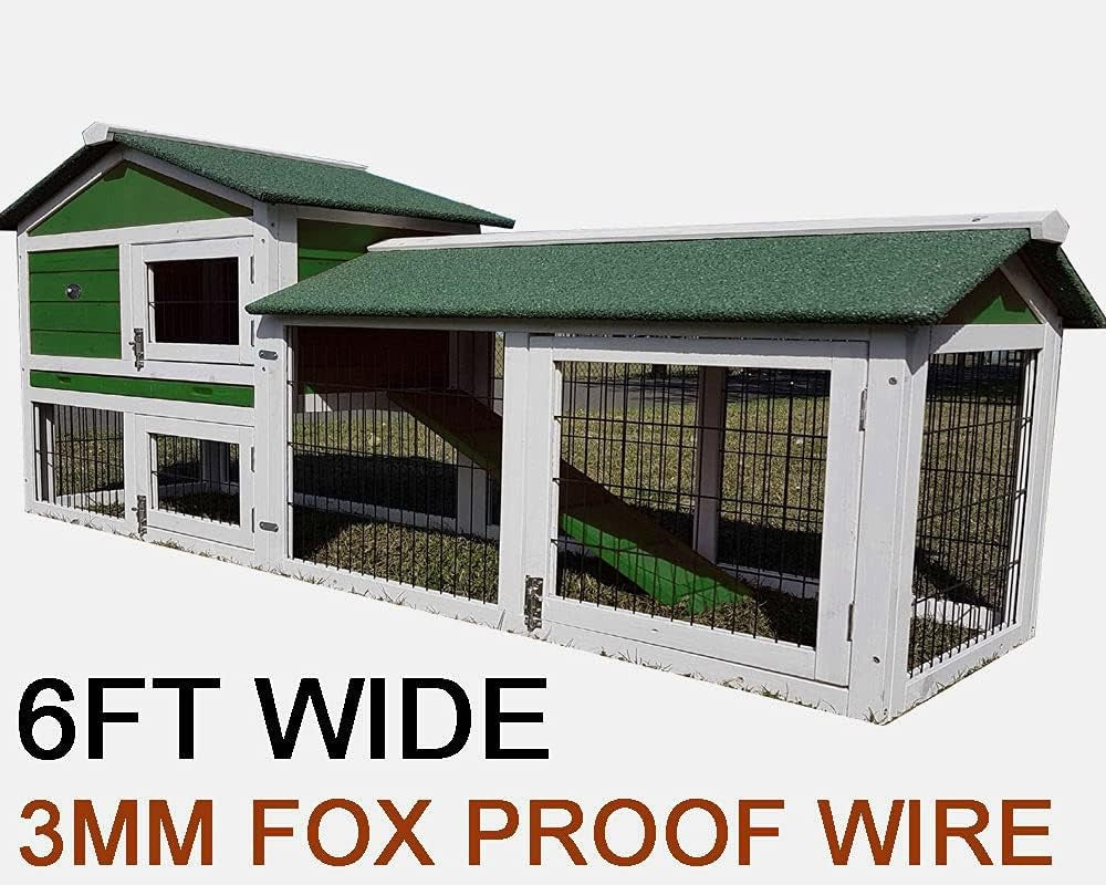 Large XL Rabbit Hutch with Run 2 Tier Outdoor Guinea Pig Cage Night Shutter