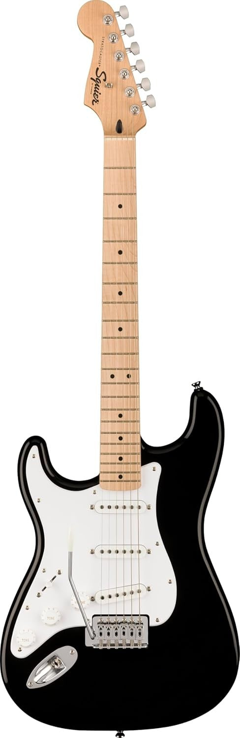 Left Handed Electric Guitar Strat Style Maple Neck Tremolo Black