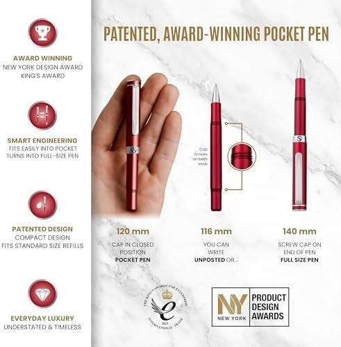 EDC Red Rollerball Pen Medium Pocket Pen Luxury Writing Gift Set