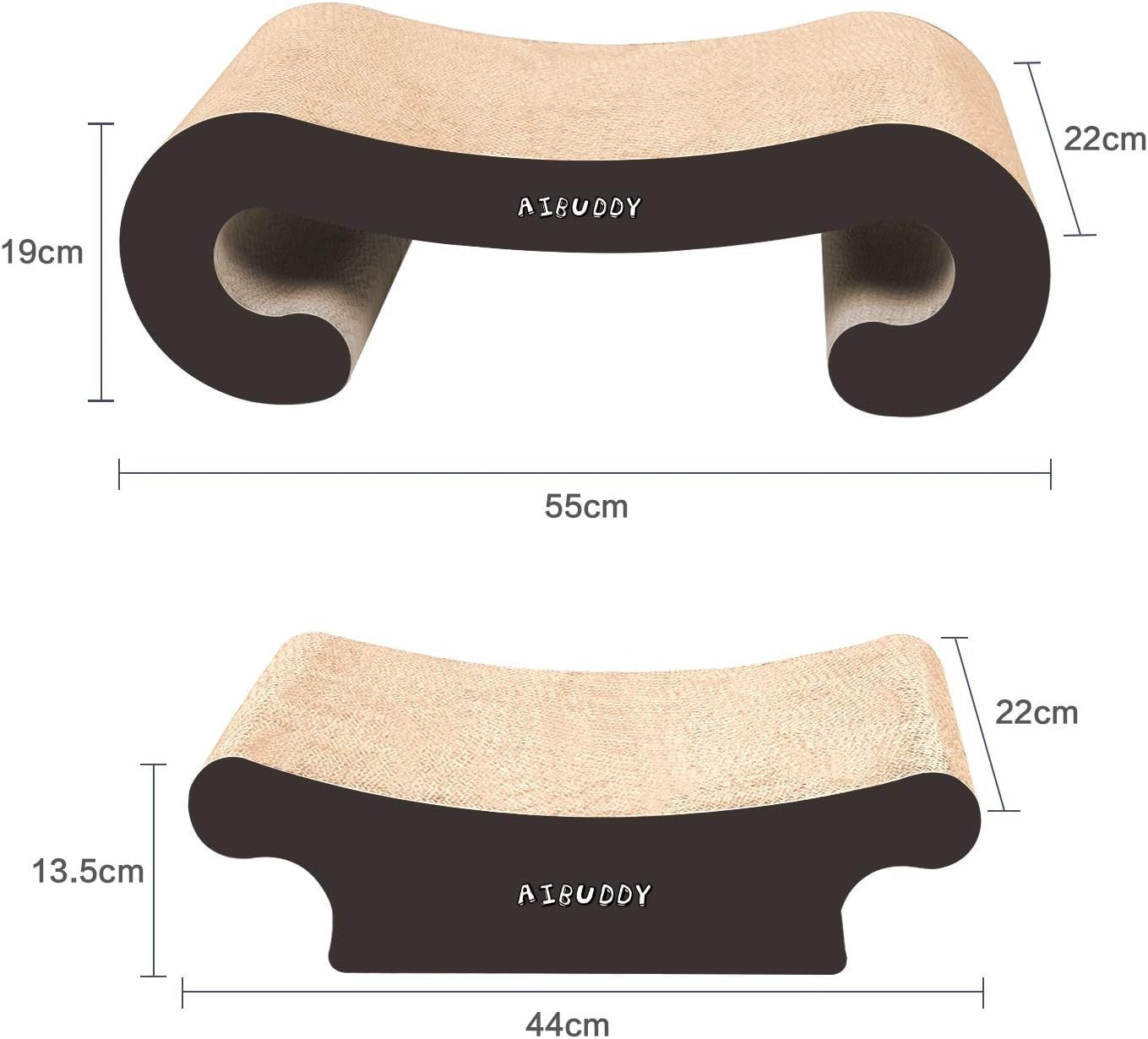 2 in 1 Cat Scratcher Lounge Bed Cardboard Scratch Pad w Catnip