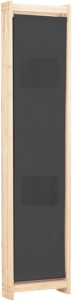 3 Panel Grey Fabric Room Divider Folding Privacy Screen with Storage Pockets 170