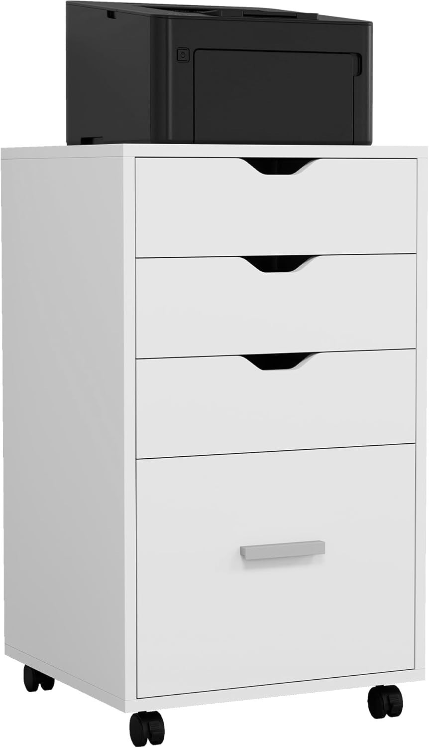 Rolling 4 Drawer File Cabinet Under Desk Storage Printer Stand Wheels