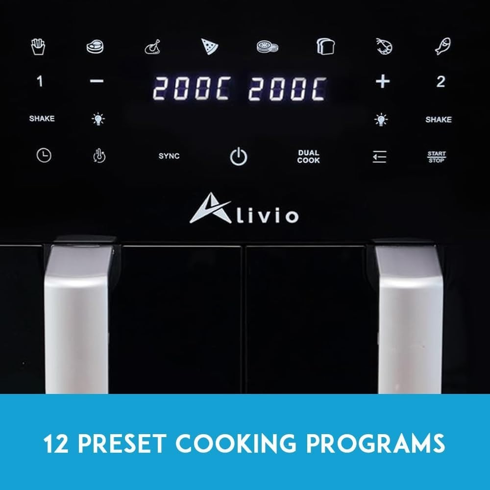 9L Dual Basket Air Fryer | 12 Presets, Visual Window, 2400W, Low-Oil Family Size