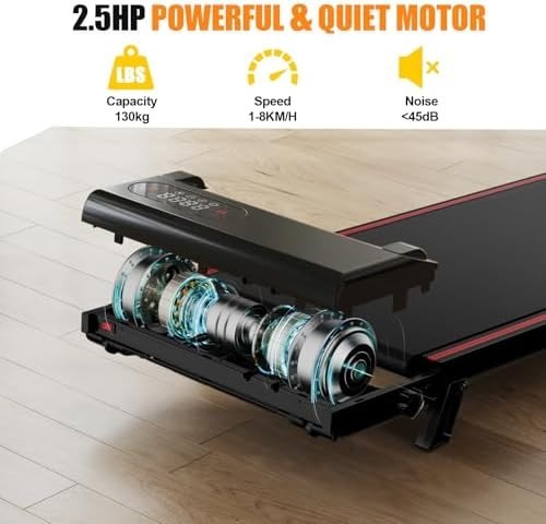 Compact Foldable Walking Treadmill 7% Incline 2.5HP LED Home Gym
