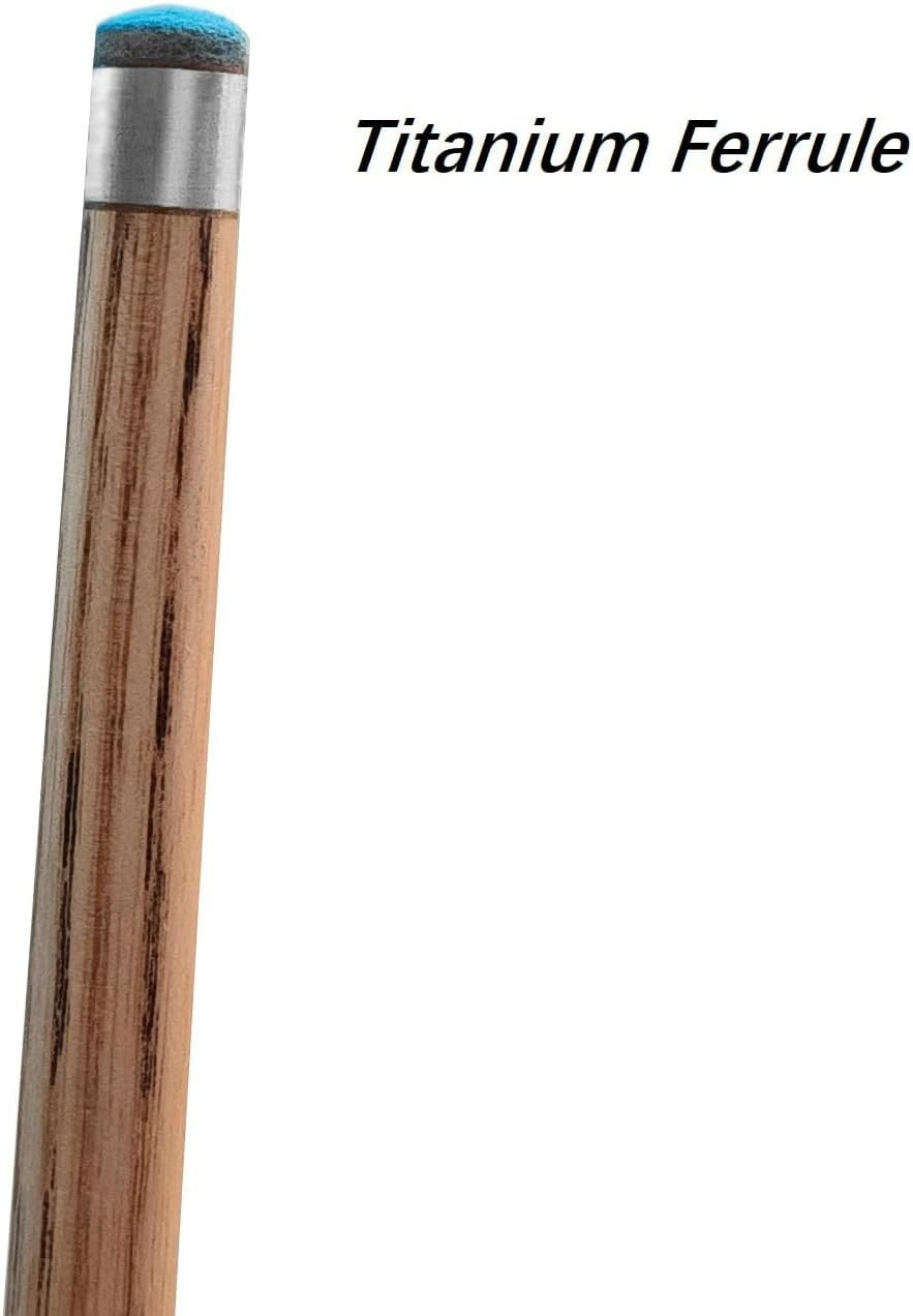 57in One Piece Ash Snooker Pool Cue 9.5mm Tip Extensions Case