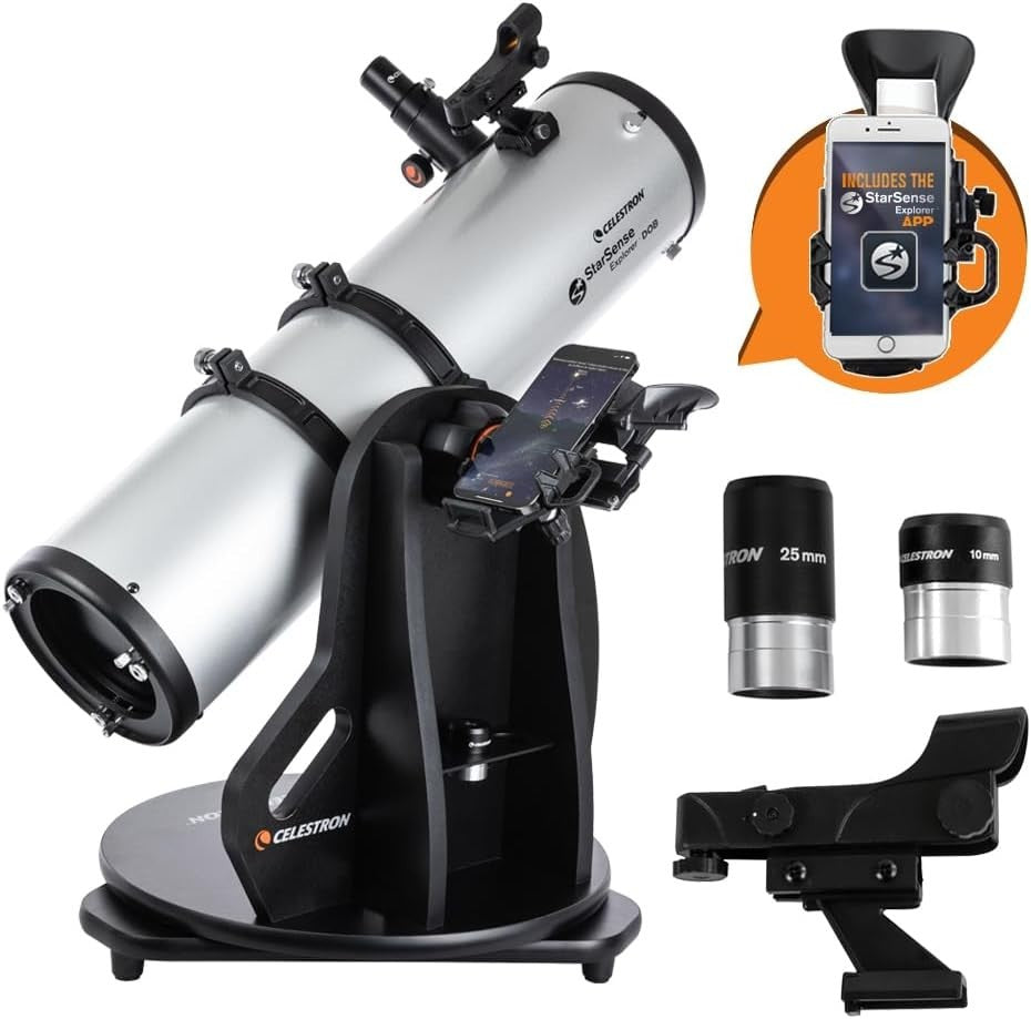 150mm Silver StarSense Tabletop Dobsonian Telescope Smartphone App