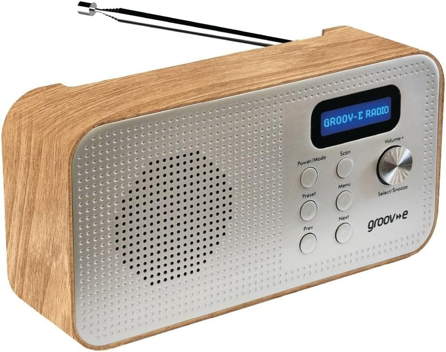 Portable DAB FM Radio Bluetooth LCD Alarm Clock USB Battery