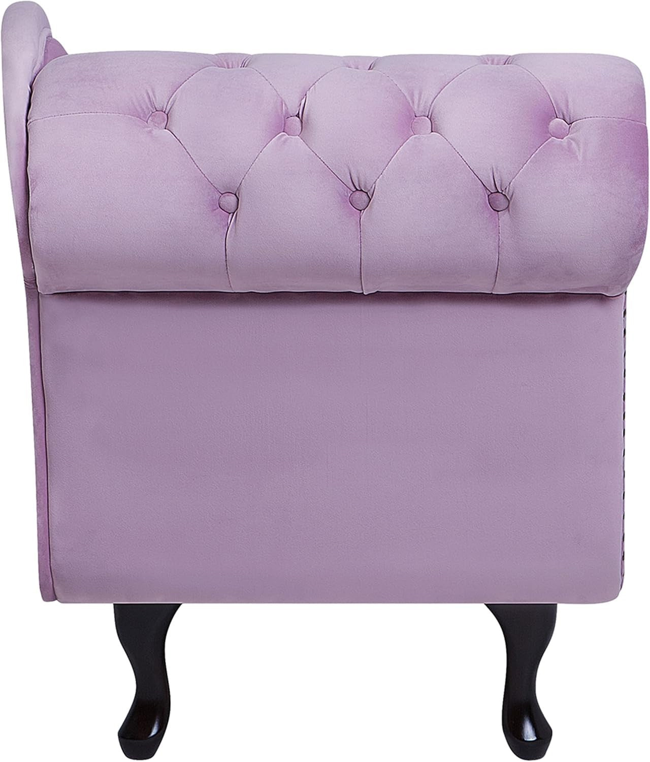 Pink Velvet Chesterfield Chaise Lounge Left-Hand Tufted Sofa 170cm Vintage