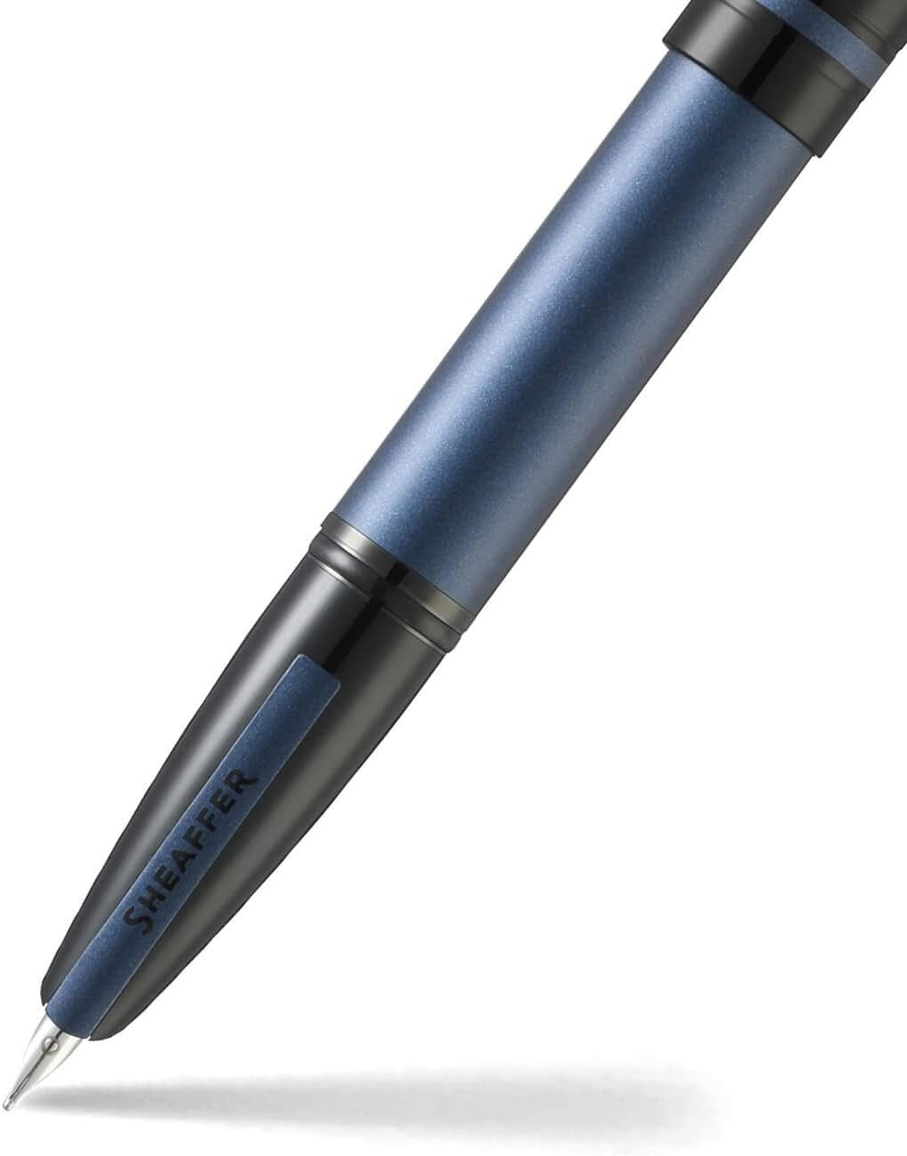 Luxury Fountain Pen Black Blue Medium Nib Smooth Writing Gift Set