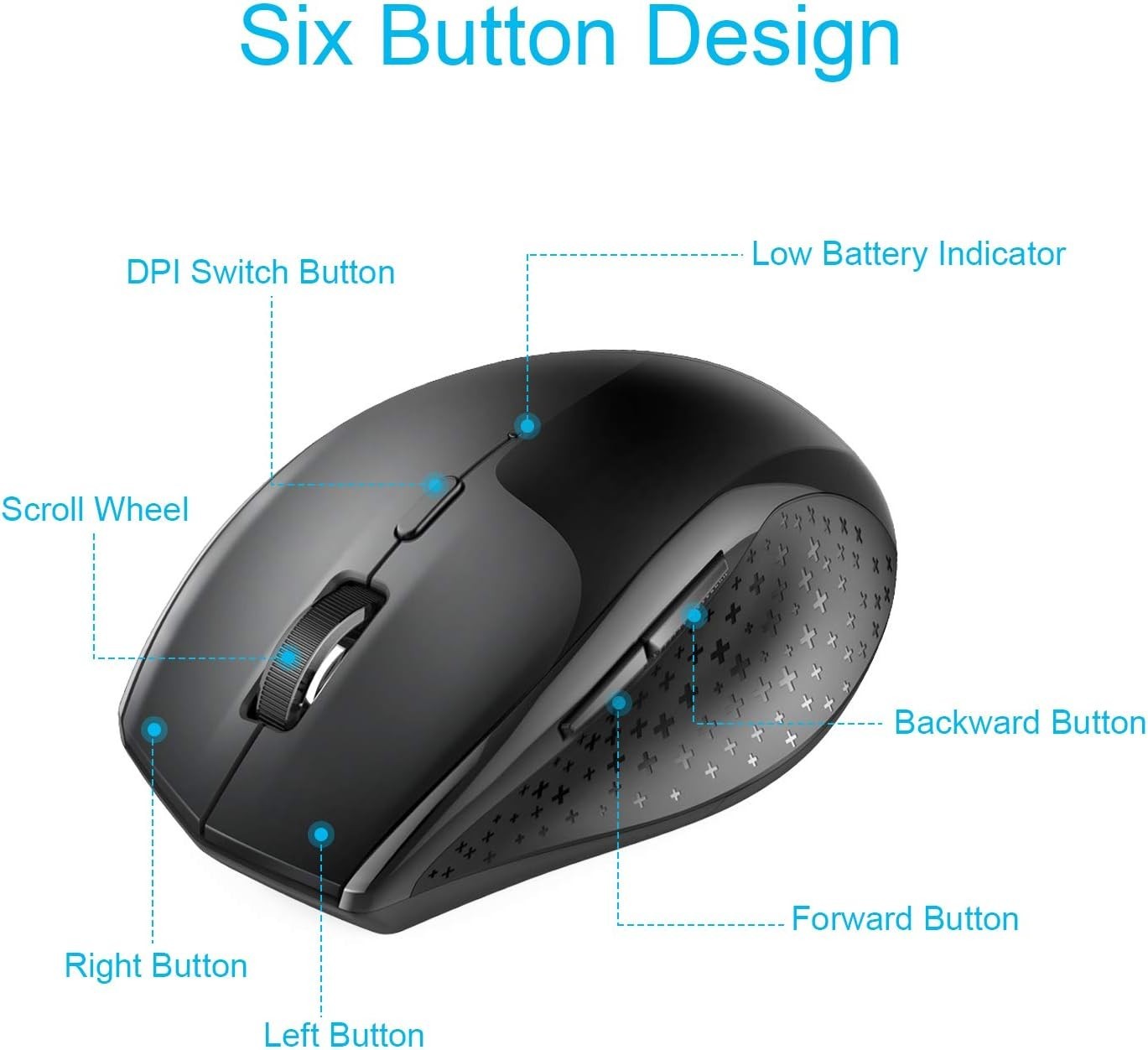 Wireless Bluetooth Mouse 4800 DPI Ergonomic Silent Cordless Laptop PC