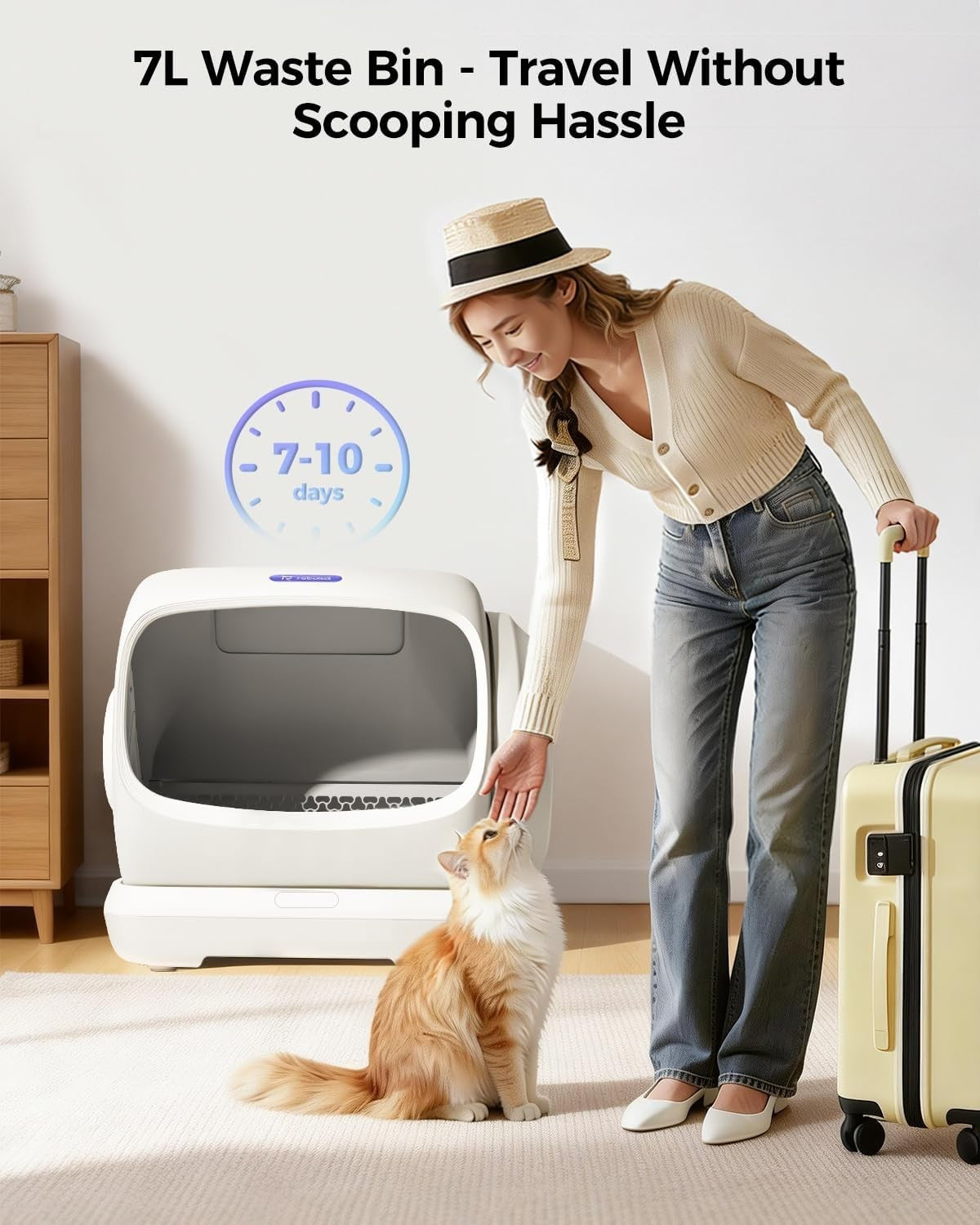 XXXL Self Cleaning Cat Litter Box App Control 106L Odor Free Auto