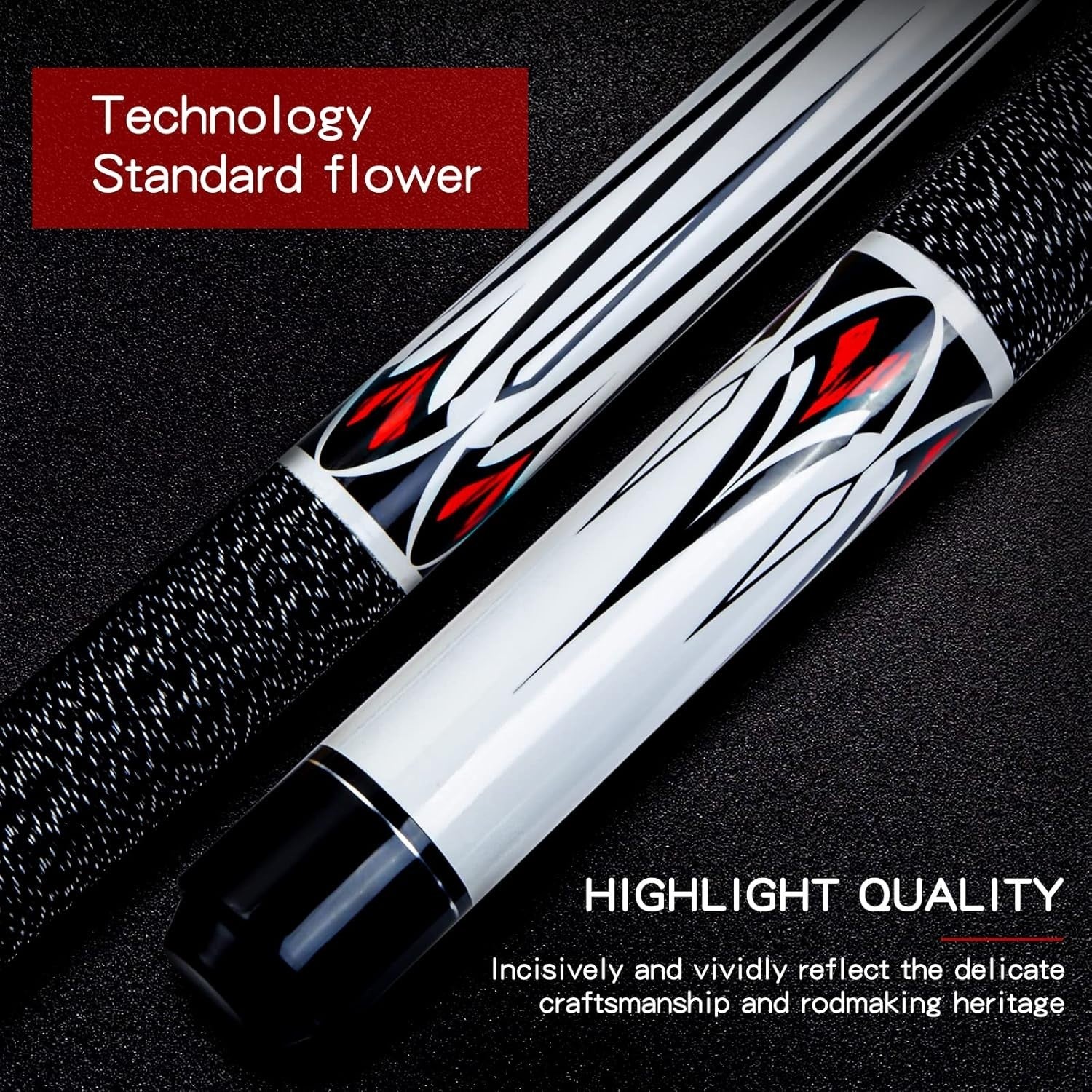 58in Half Joint Maple Pool Cue 13mm Leather Tip 19/20oz Gift Pack