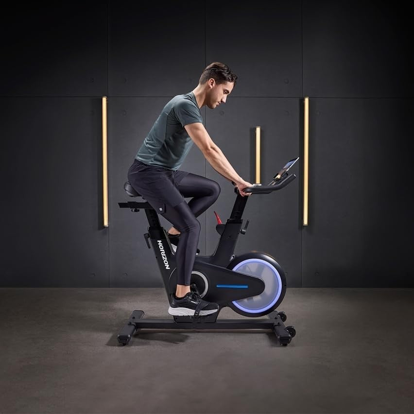 Adjustable Magnetic Spin Bike w/ LED Flywheel Home Cardio Trainer & App Sync