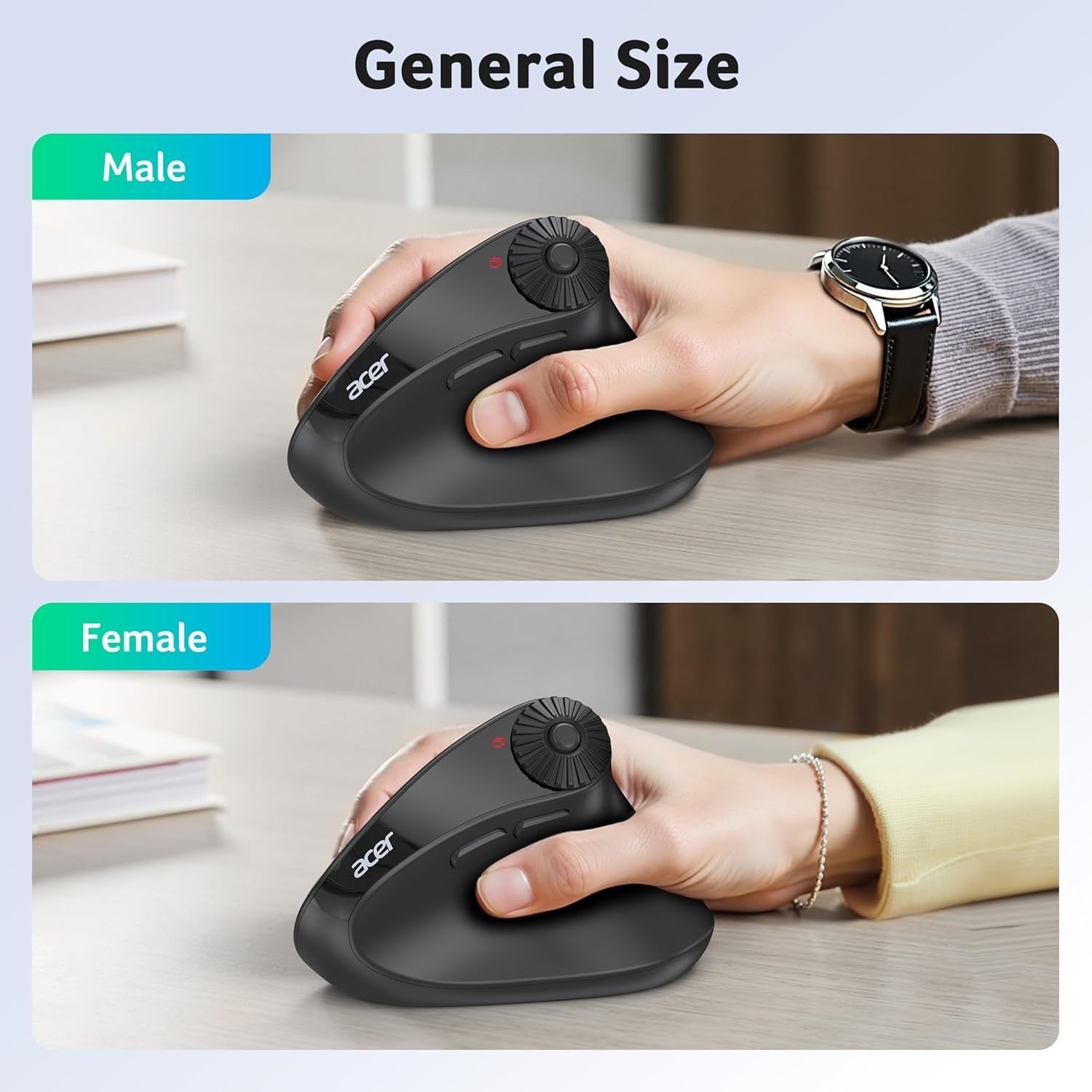 Vertical Ergonomic Wireless Mouse 4000 DPI Bluetooth 8 Buttons