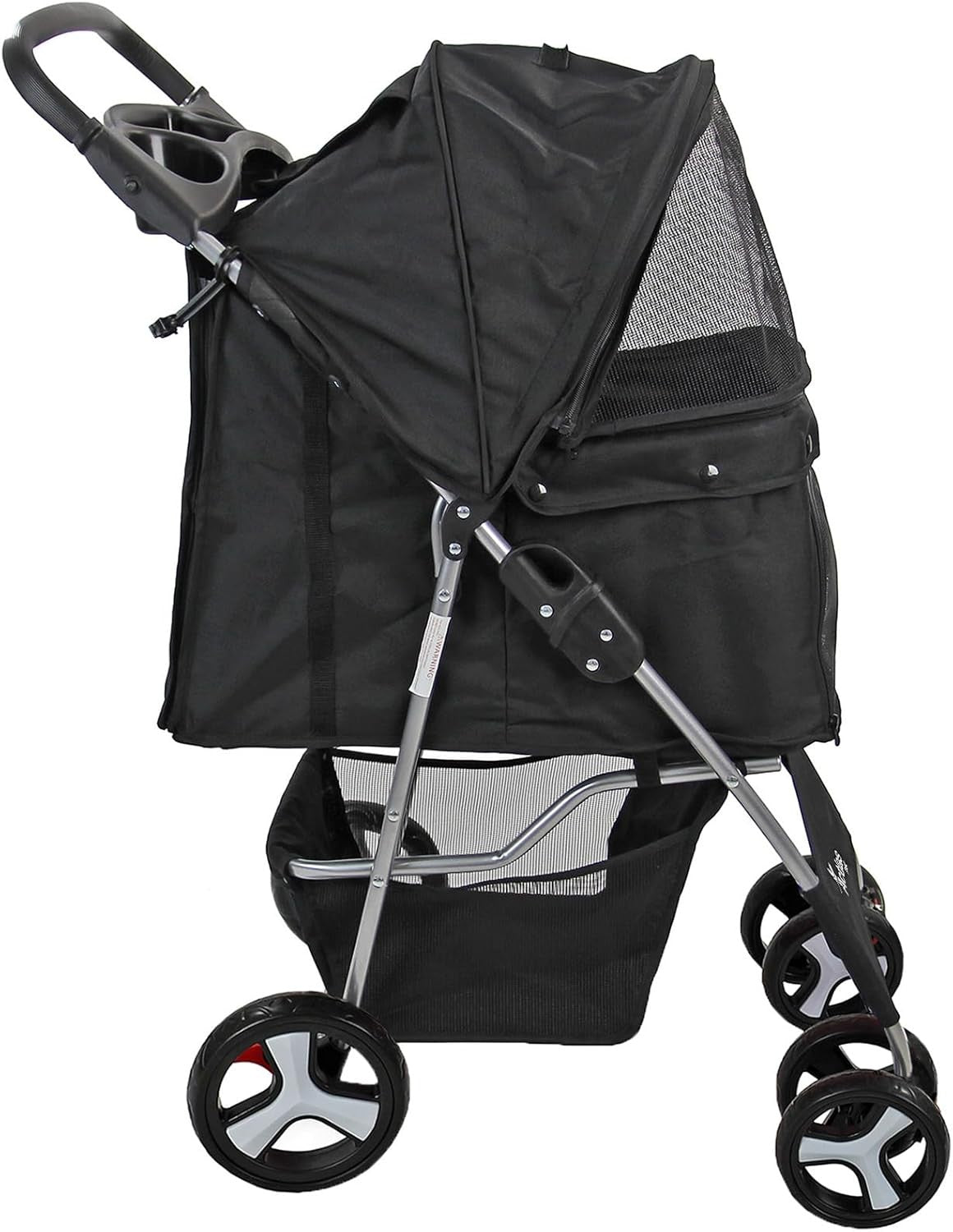 Pet Travel Stroller Dog Cat Pushchair Foldable Swivel Wheels 15kg Rain Cover