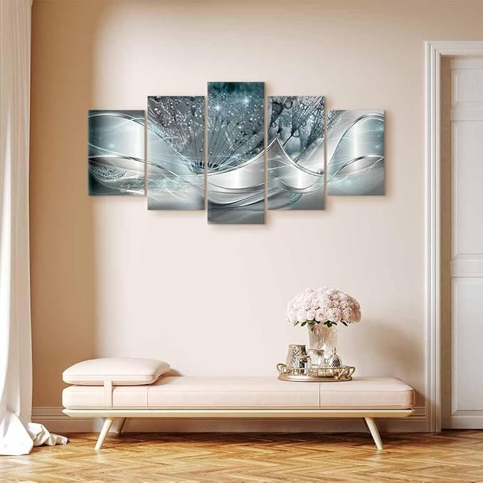 Murando Abstract Flowers Canvas Wall Art 200x100cm 5pcs XXL Bedroom Decor