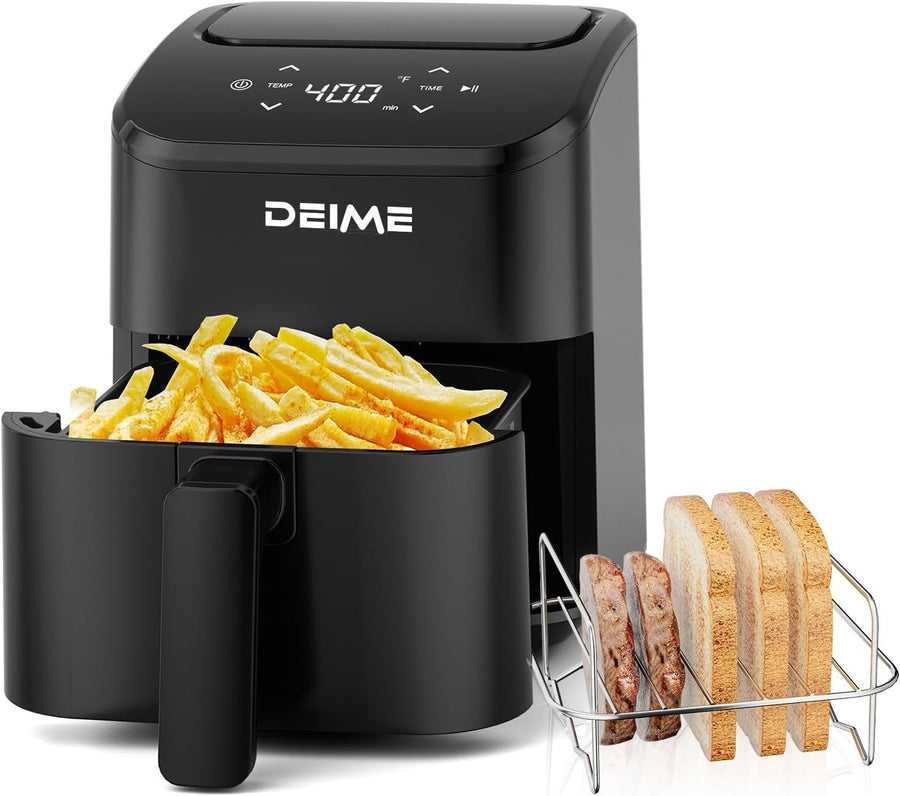 Compact Digital Air Fryer 2.8QT Mini Quiet Space Saving Touchscreen