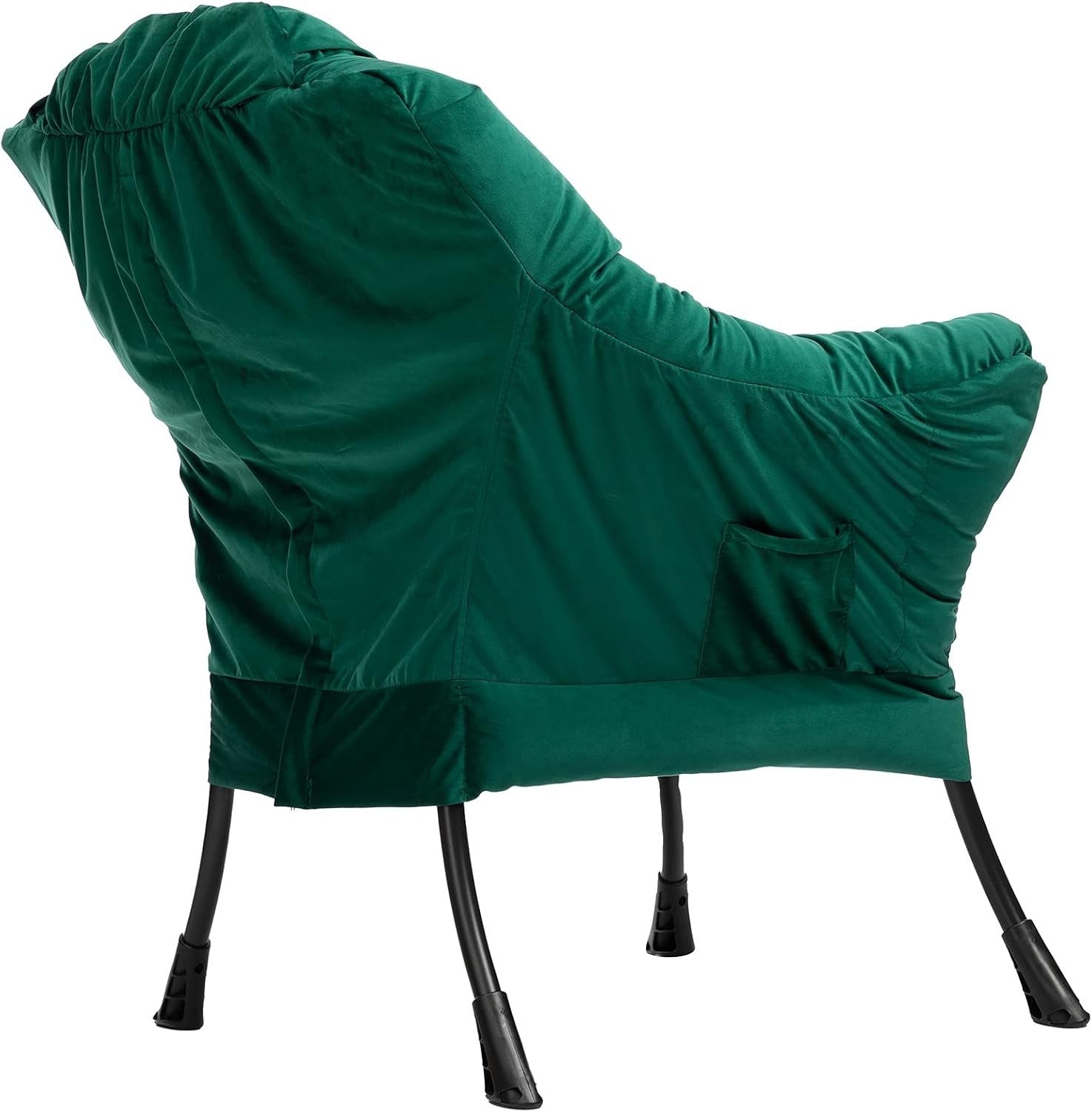 Green Velvet Accent Armchair Wingback Comfy Lounge Chair Bedroom Reading