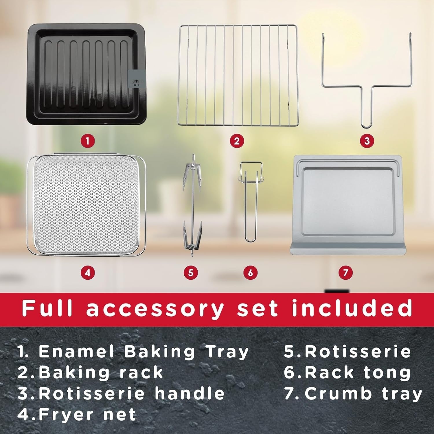 15L Air Fryer Oven with Rotisserie | 14 Presets | Dehydrate | Oil-Free Cooking