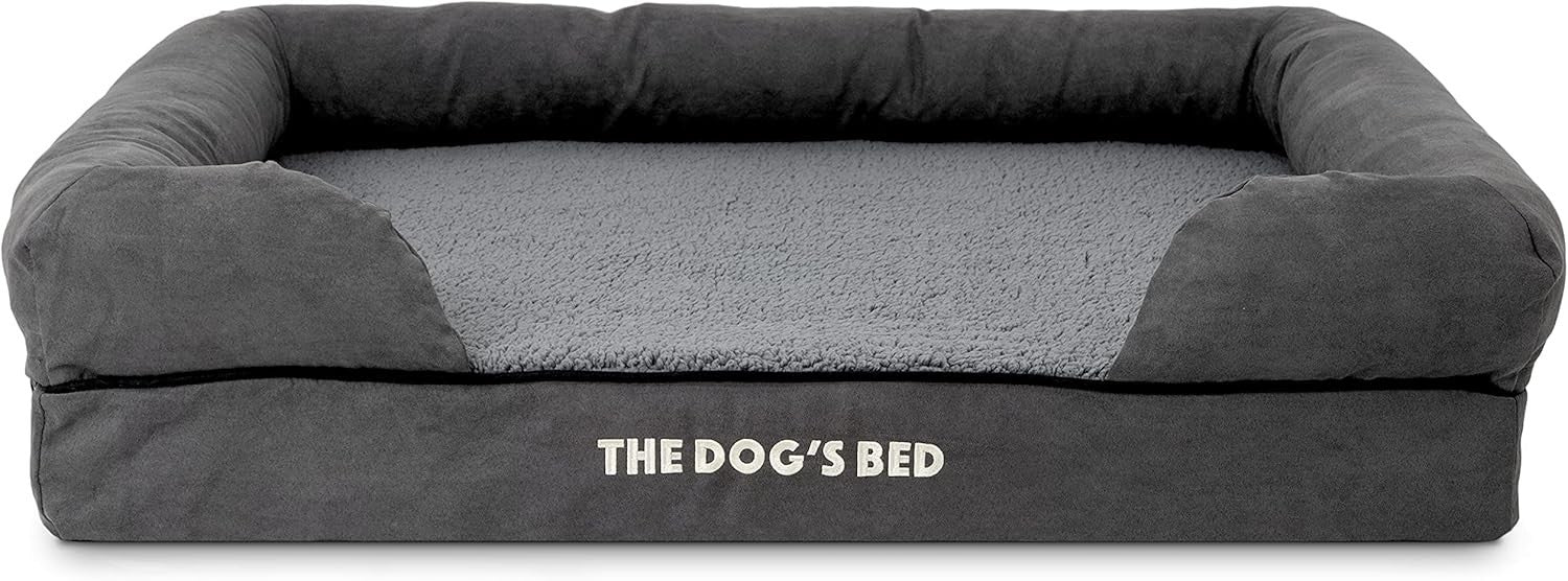 Large Orthopedic Dog Bed Plush Memory Foam Washable 91x70cm