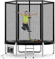 6FT Kids Garden Trampoline w Safety Net Steel Frame Outdoor Play